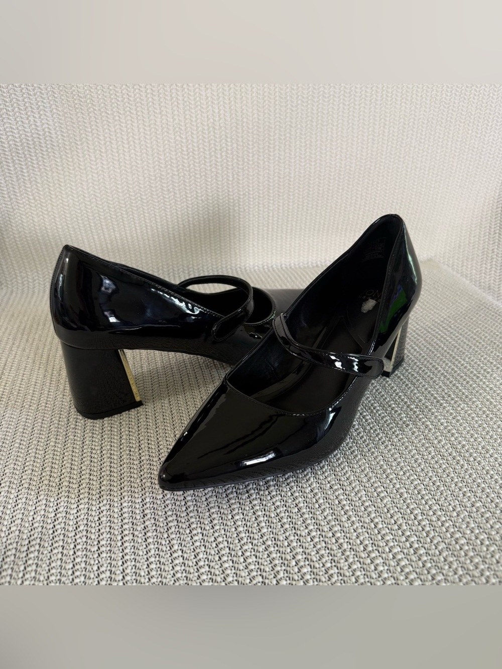 Jones New York Candyll Black Patent Mary Jane Block Heel Pumps Women’s 8.5M